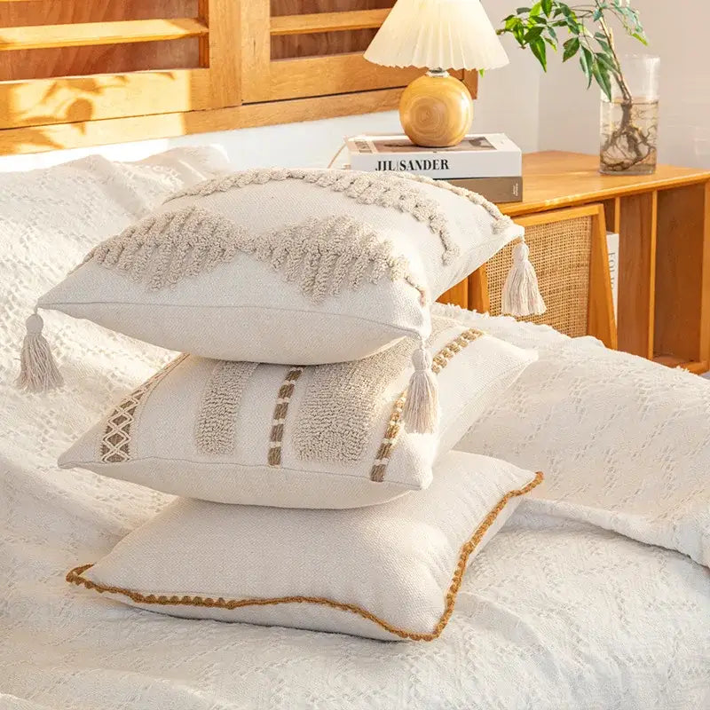 Cream Tufted Cushion Cover