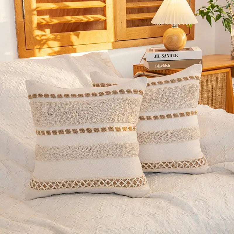 Cream Tufted Cushion Cover
