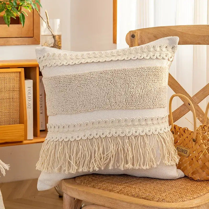 Cream Tufted Cushion Cover
