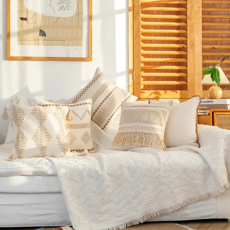 Cream Tufted Cushion Cover