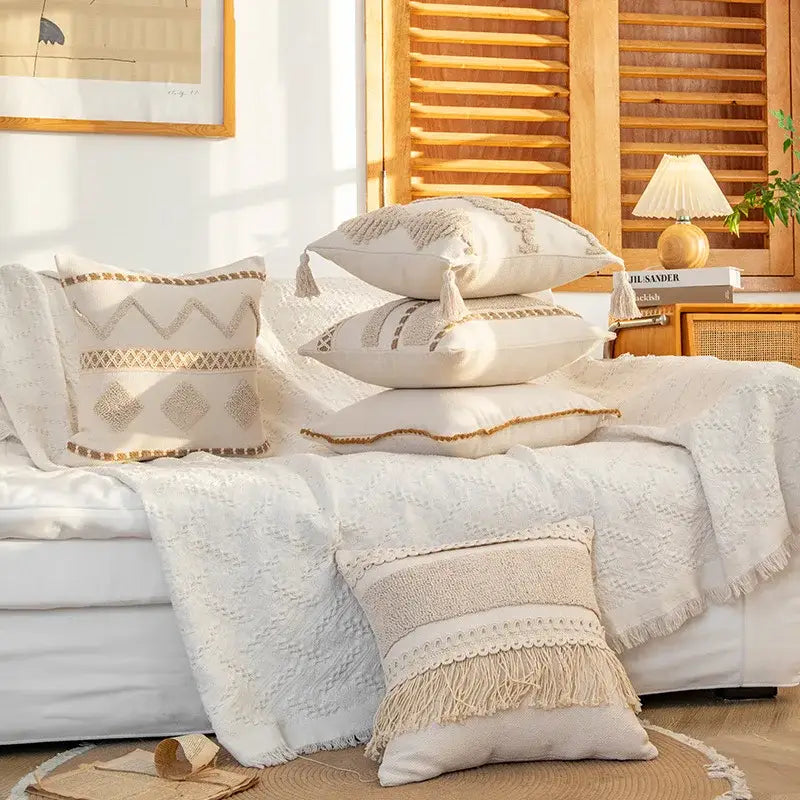 Cream Tufted Cushion Cover