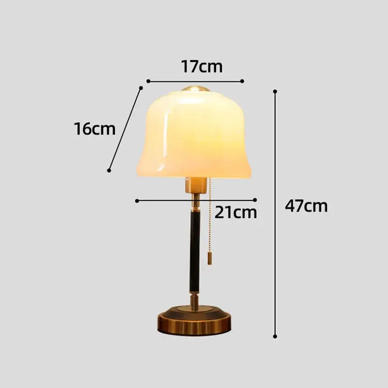 Cream Glass Mushroom Lamp