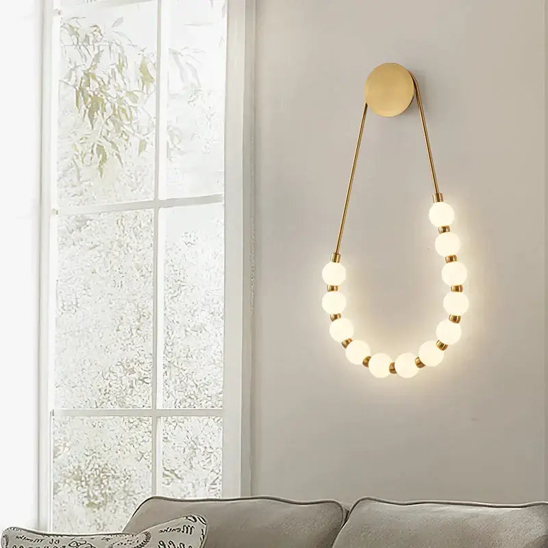 Cream Gold Globe Wall Sconce