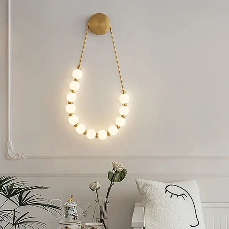 Cream Gold Globe Wall Sconce