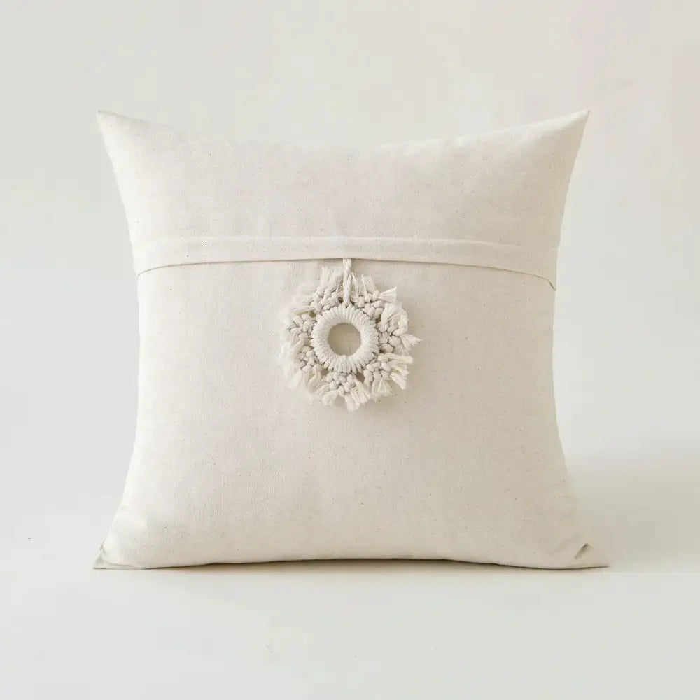 Ivory Pompom Tassel Pillow