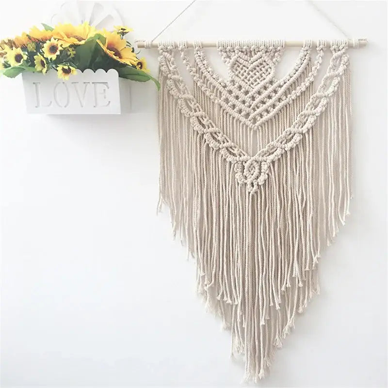 Lavender Macrame Cotton Tapestry