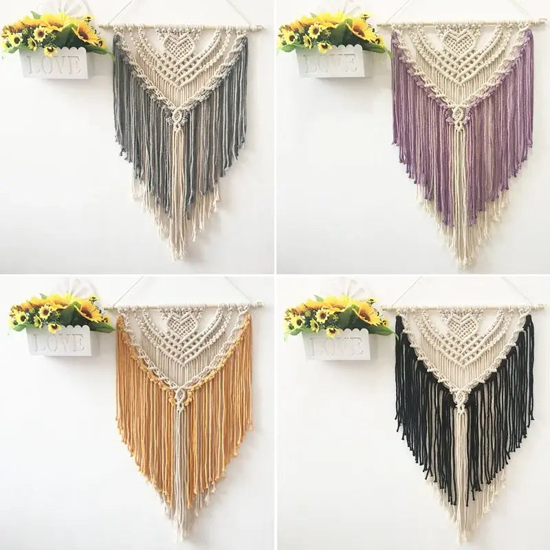 Lavender Macrame Cotton Tapestry