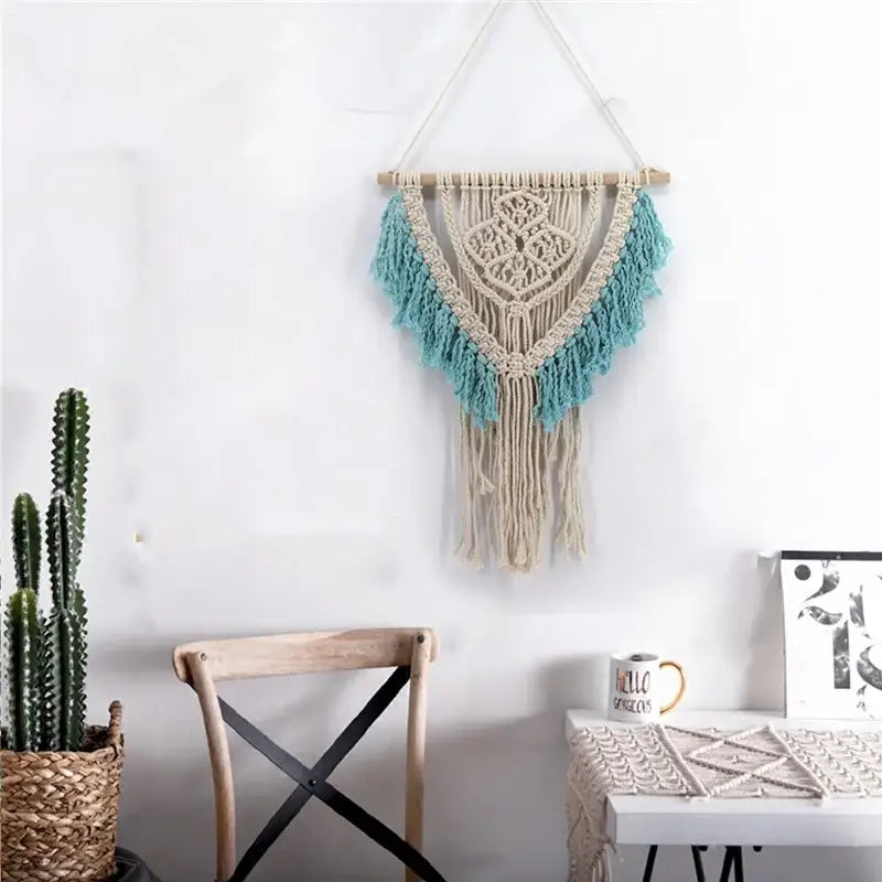 Lavender Macrame Cotton Tapestry