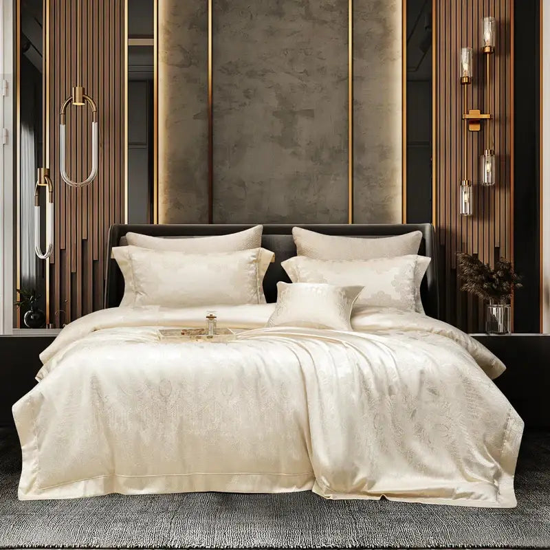 Cream Jacquard Cotton Bedding