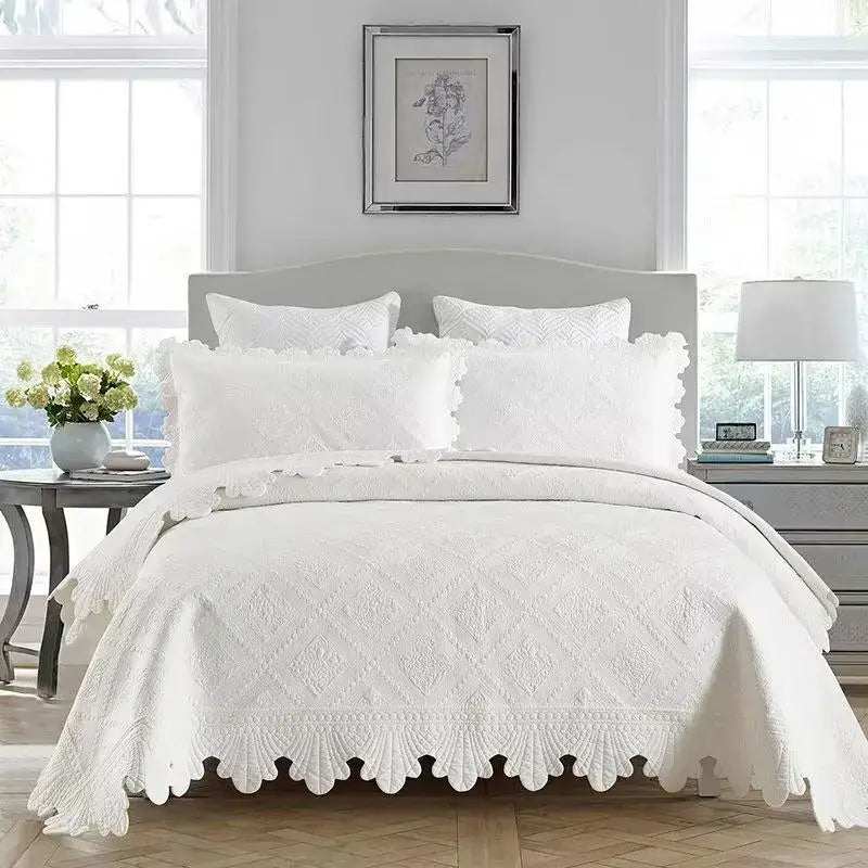 Cream Diamond Cotton Quilt