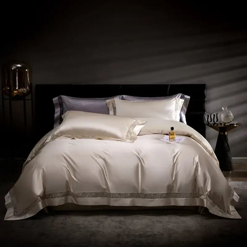 Silver Damask Lyocell Bedding Set