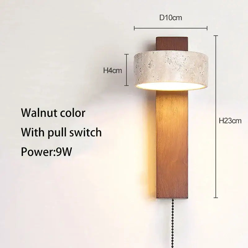 Walnut Concrete Sconce Lamp