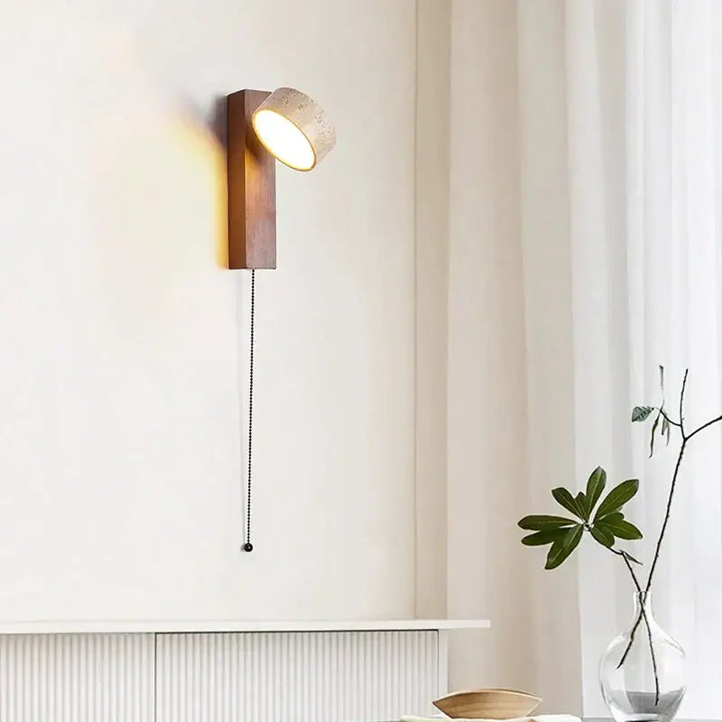 Walnut Concrete Sconce Lamp