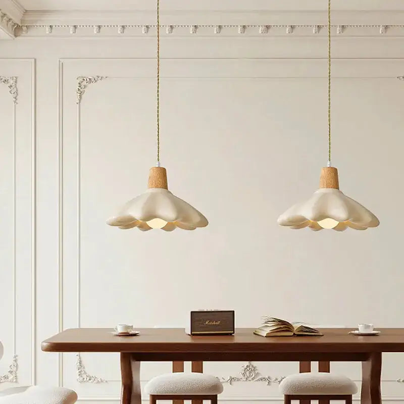 Wood Flower Chandelier Light
