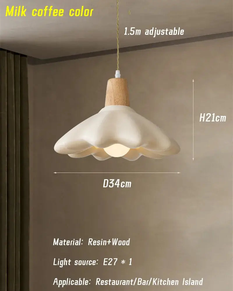 Wood Flower Chandelier Light