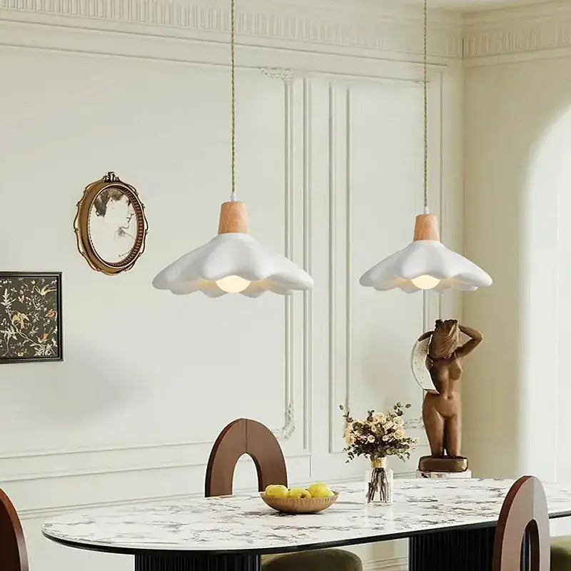 Wood Flower Chandelier Light