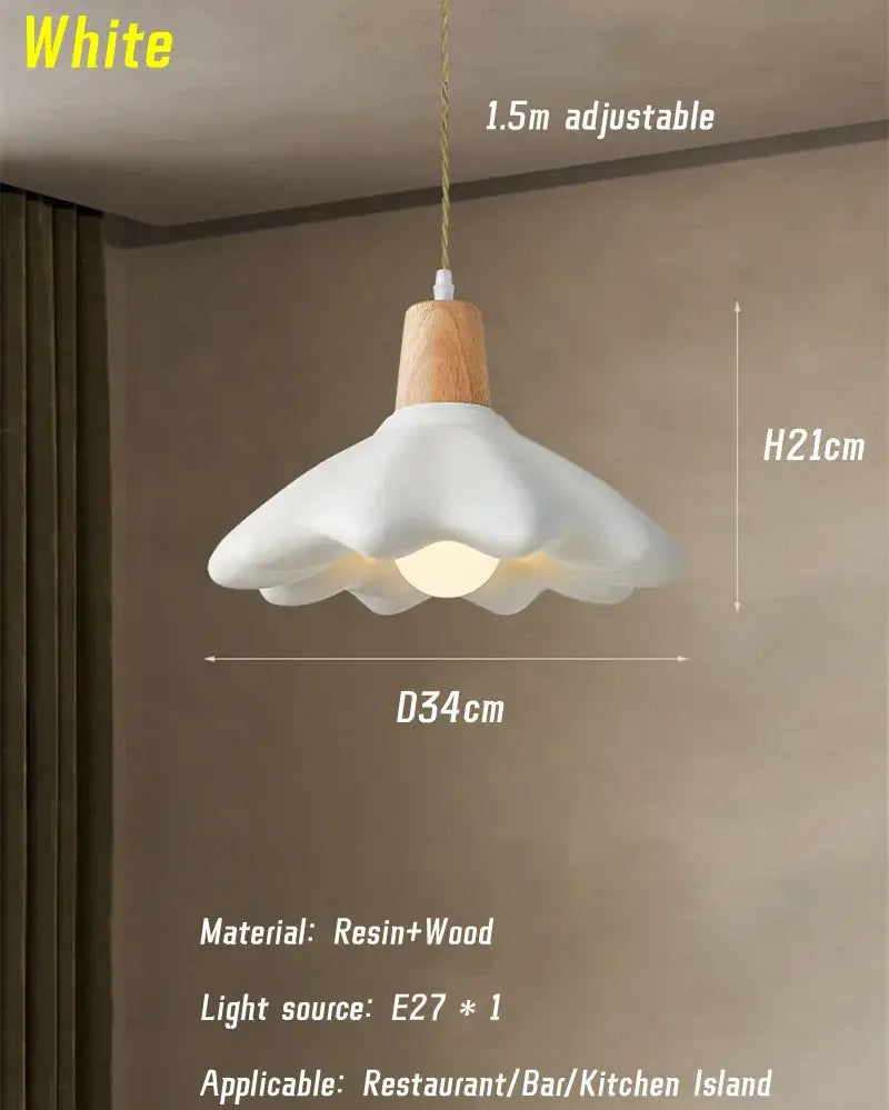 Wood Flower Chandelier Light