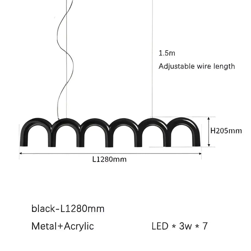 Black Arched Pendant Light