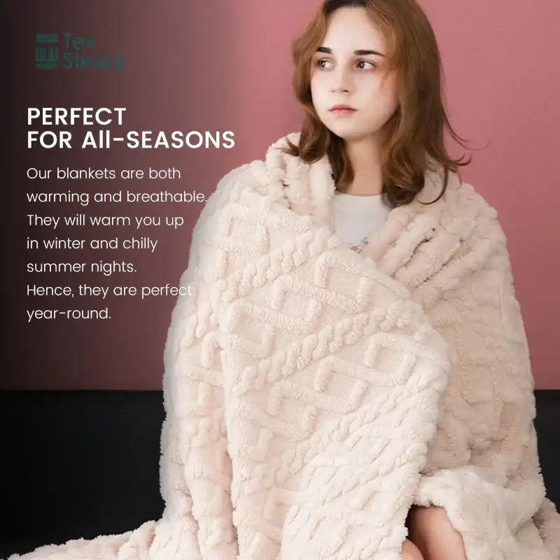Cream Cable Knit Blanket