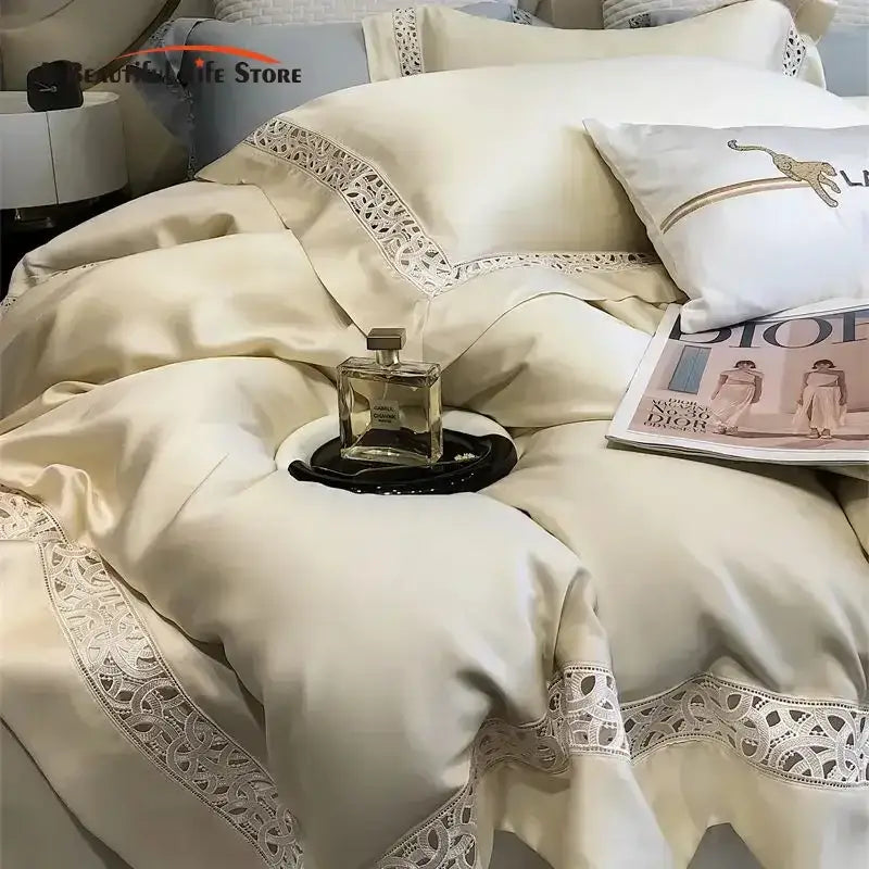 White Eucalyptus Fiber Bedding Set