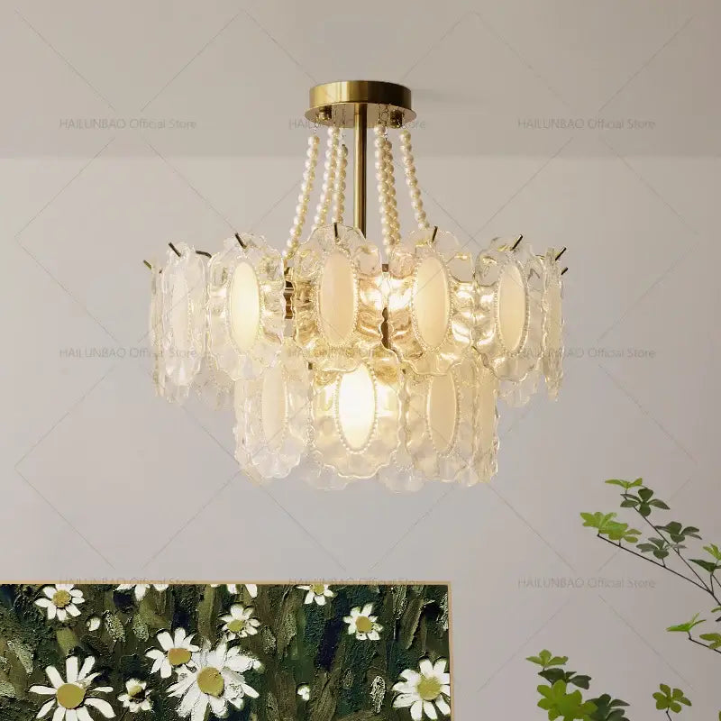 Crystal Gold Chandelier Light