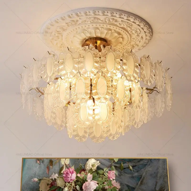 Crystal Gold Chandelier Light