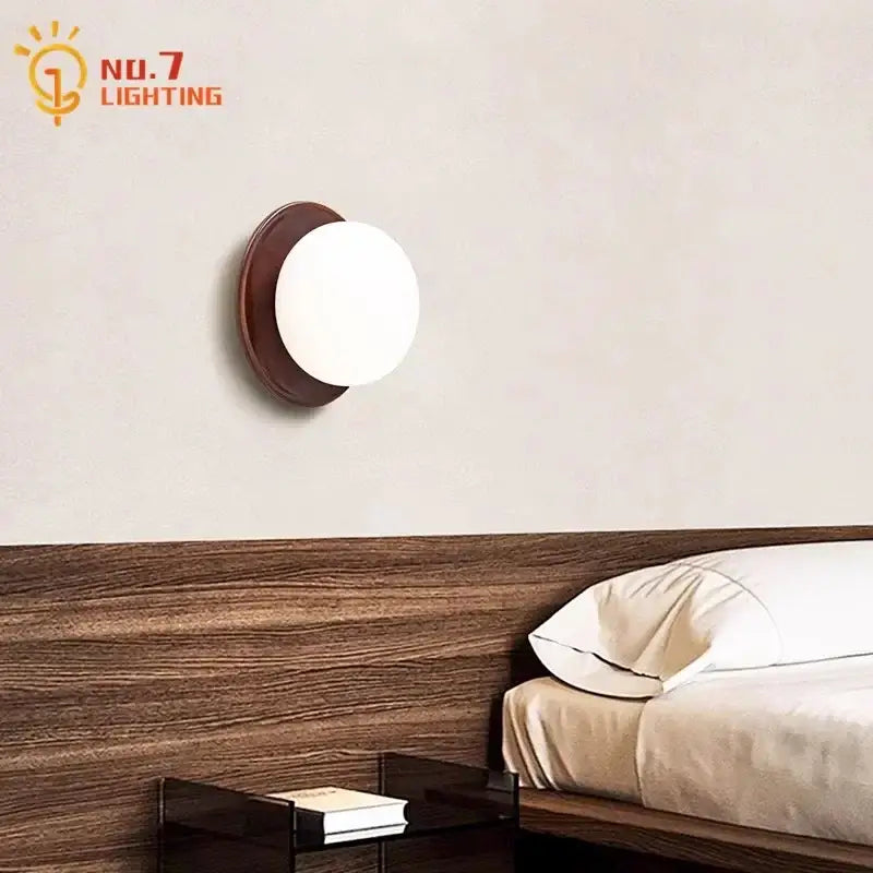 Wood Glass Wall Light