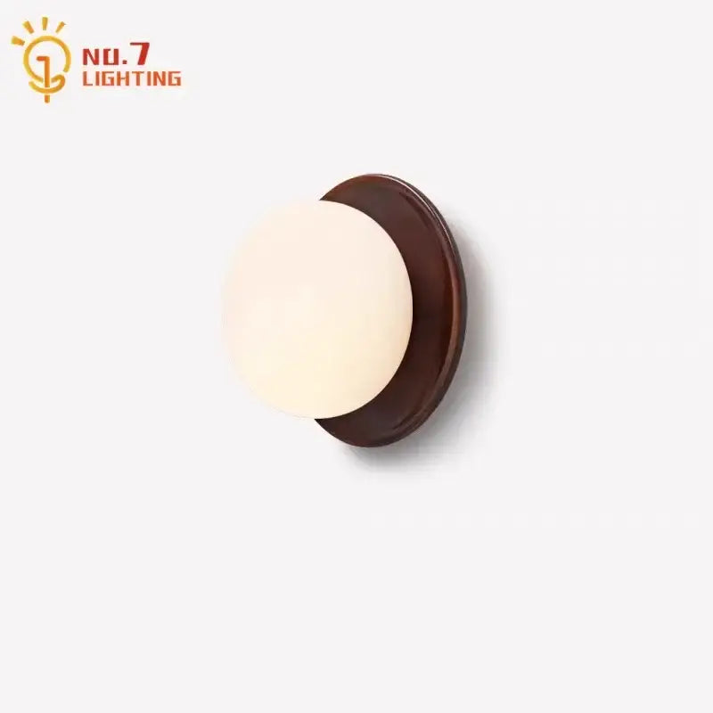Wood Glass Wall Light