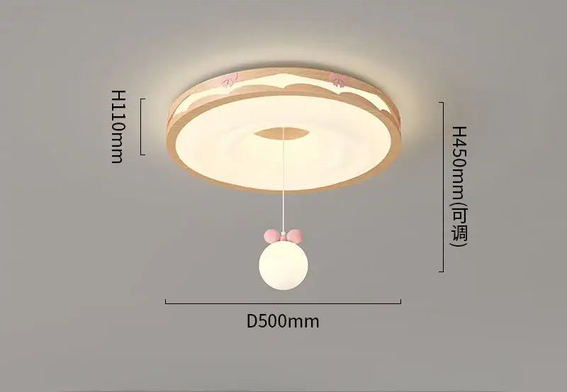 Walnut Round Hanging Light
