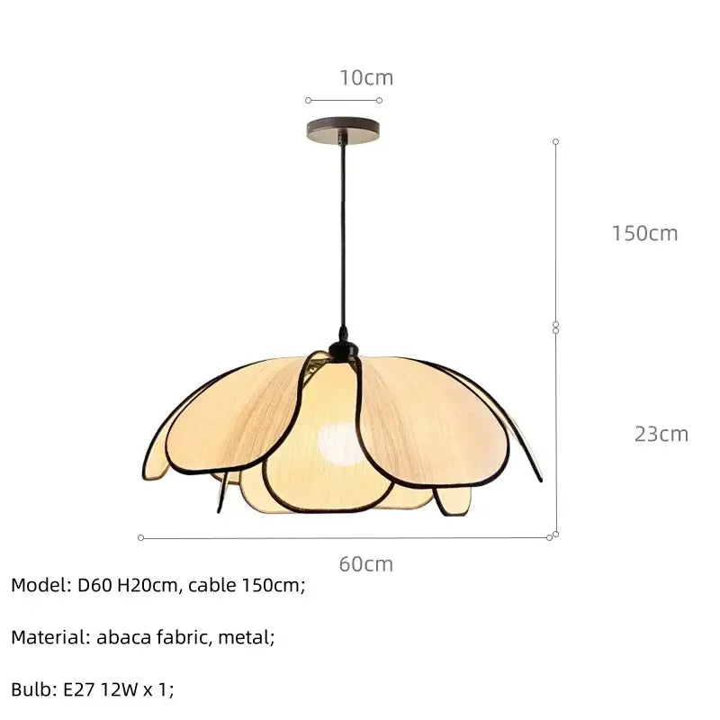 Abaca Fabric Petal Pendant