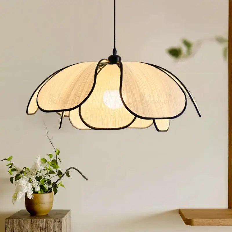 Abaca Fabric Petal Pendant