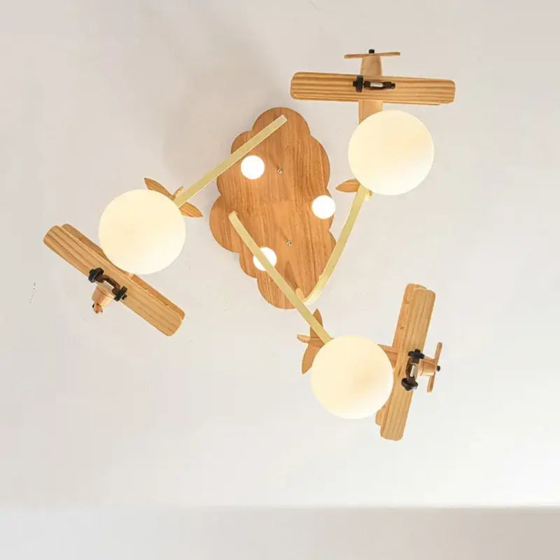 Wooden Airplane Chandelier