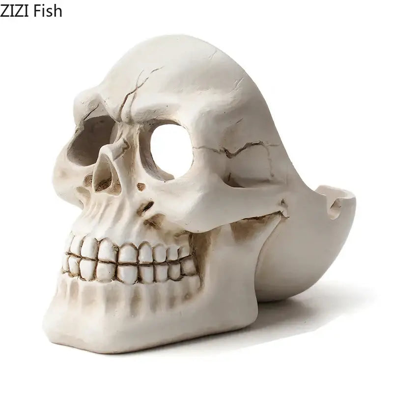 Resin Skull Ashtray Decor