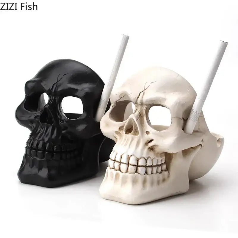 Resin Skull Ashtray Decor