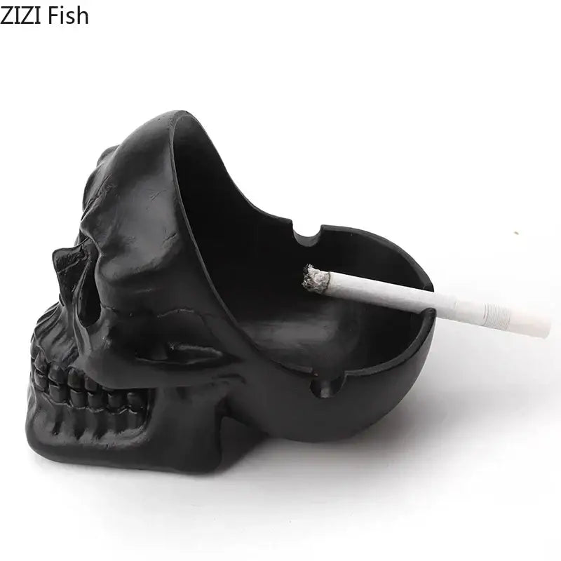 Resin Skull Ashtray Decor