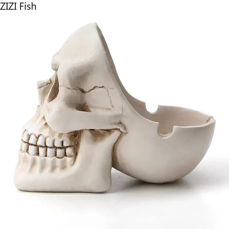 Resin Skull Ashtray Decor