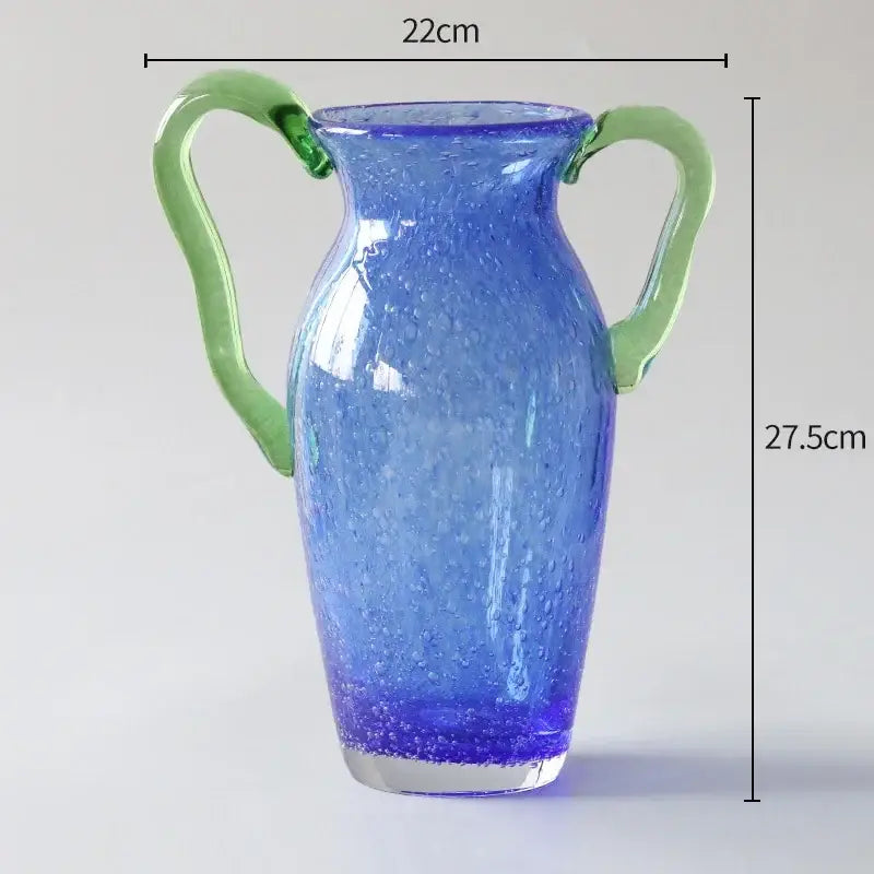 Blue Amber Glass Vases