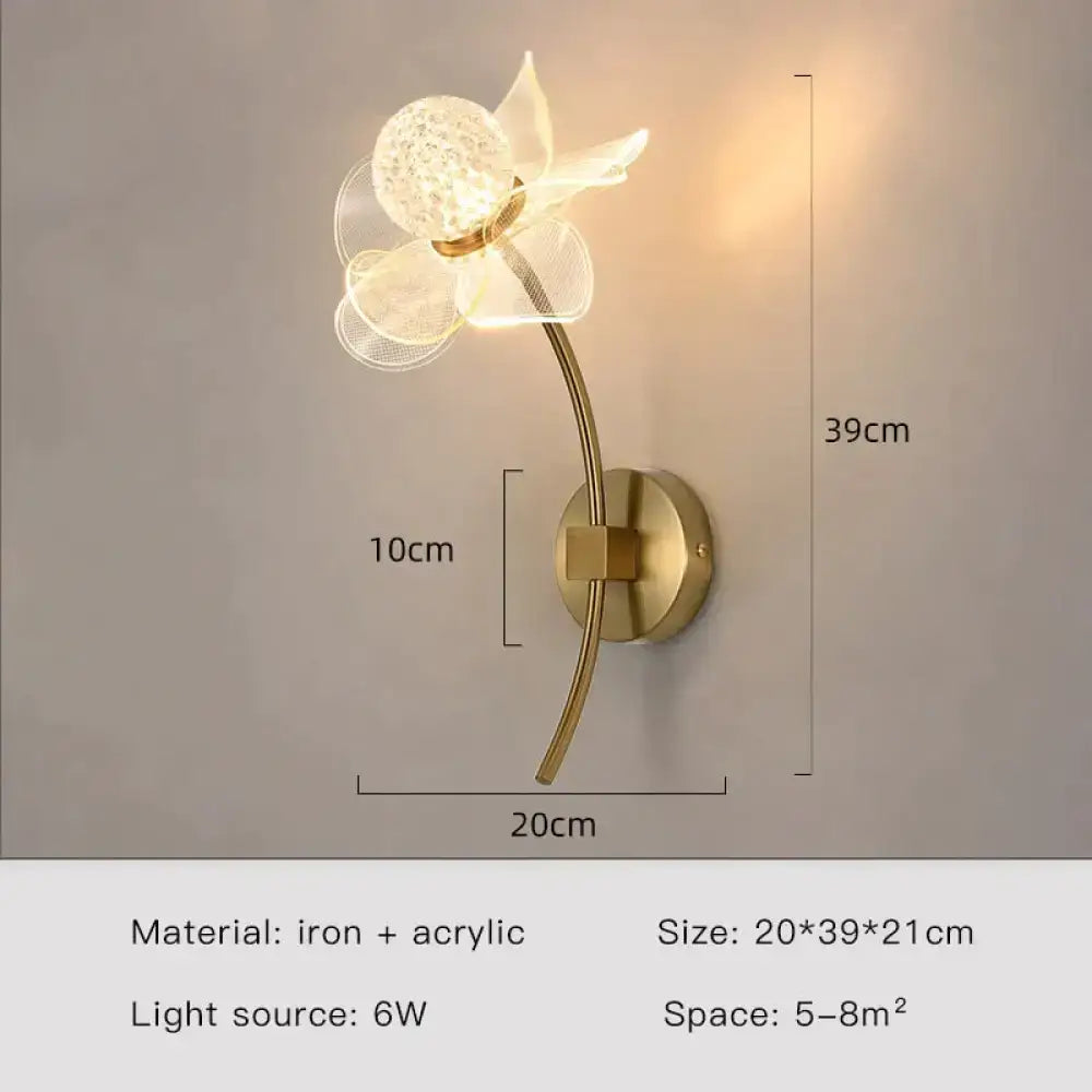 Gold Floral Wall Sconce