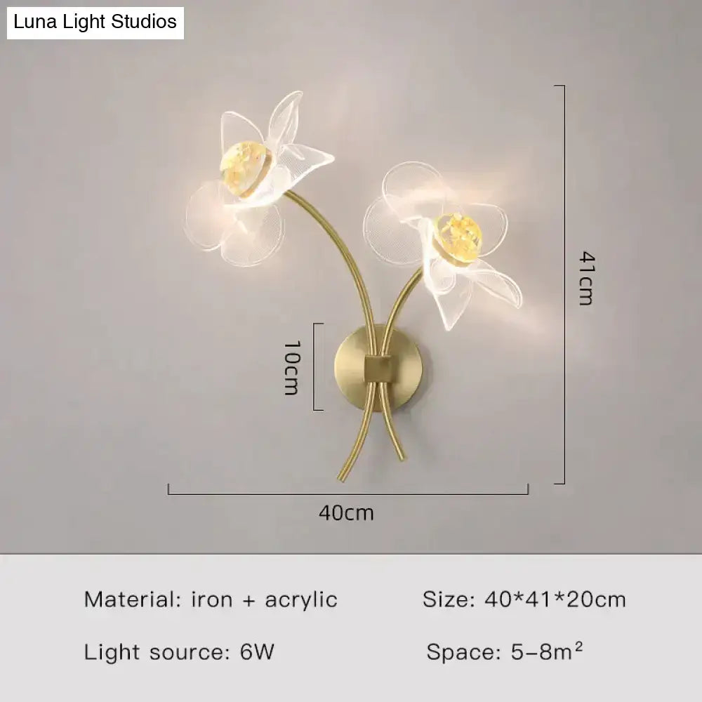 Gold Floral Wall Sconce