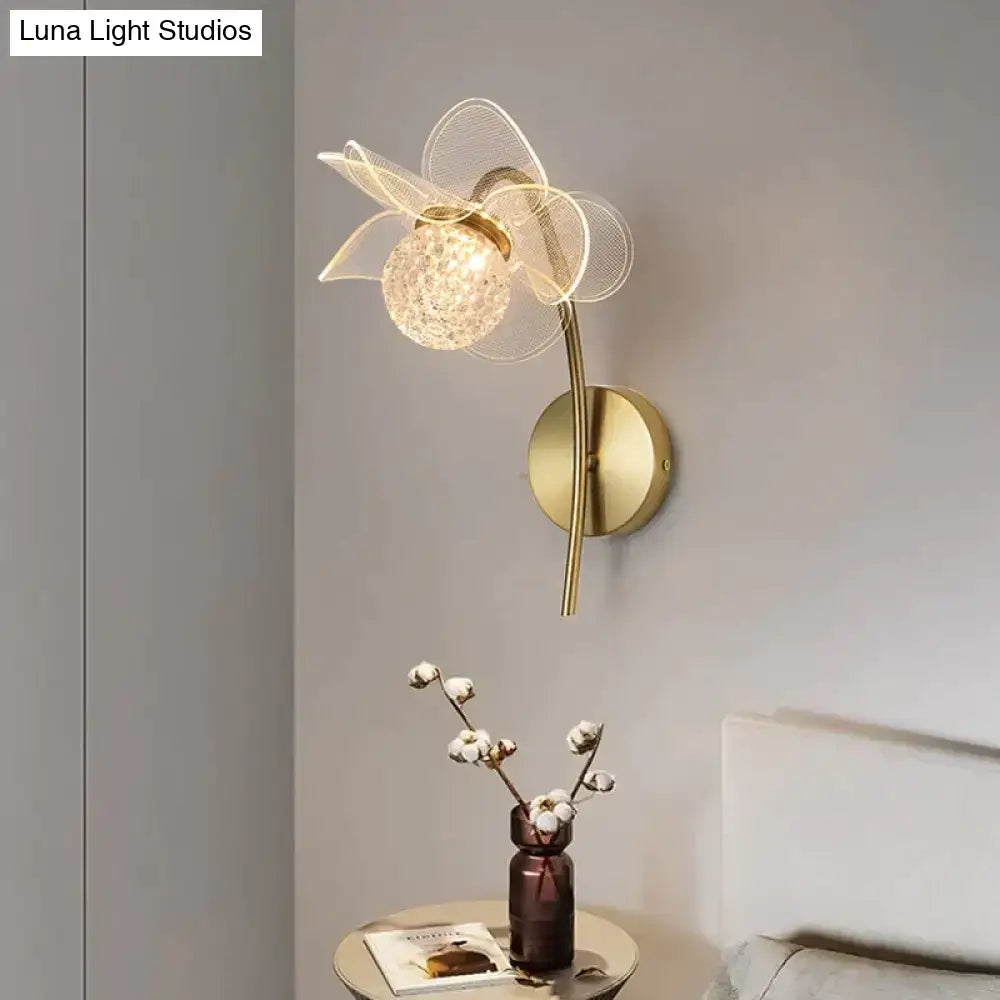 Gold Floral Wall Sconce