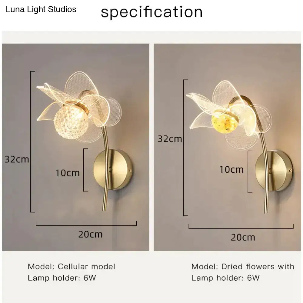 Gold Floral Wall Sconce