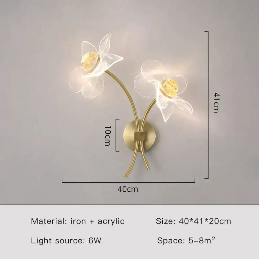 Gold Floral Wall Sconce