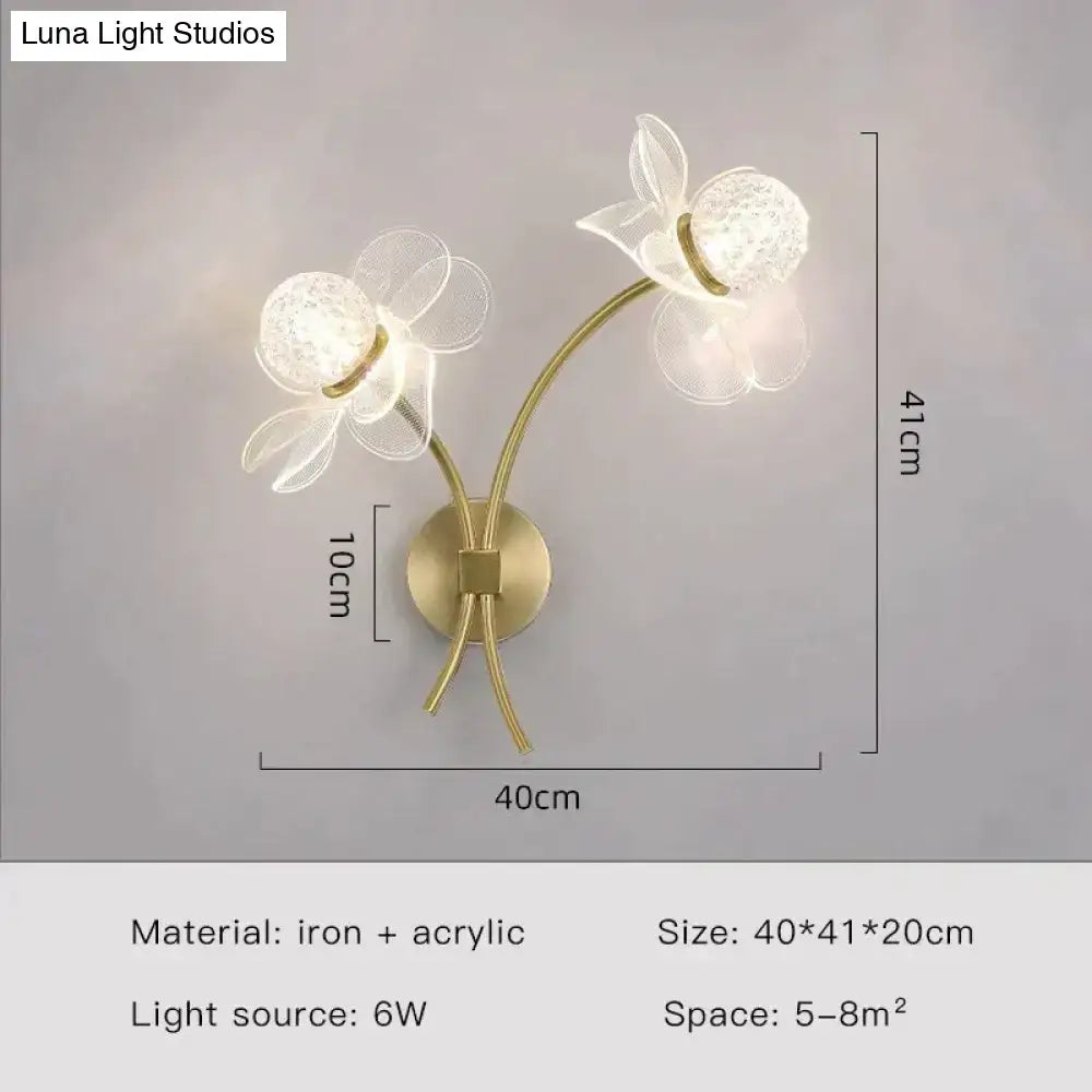 Gold Floral Wall Sconce