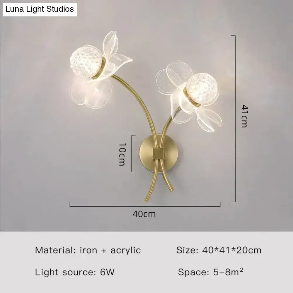 Gold Floral Wall Sconce