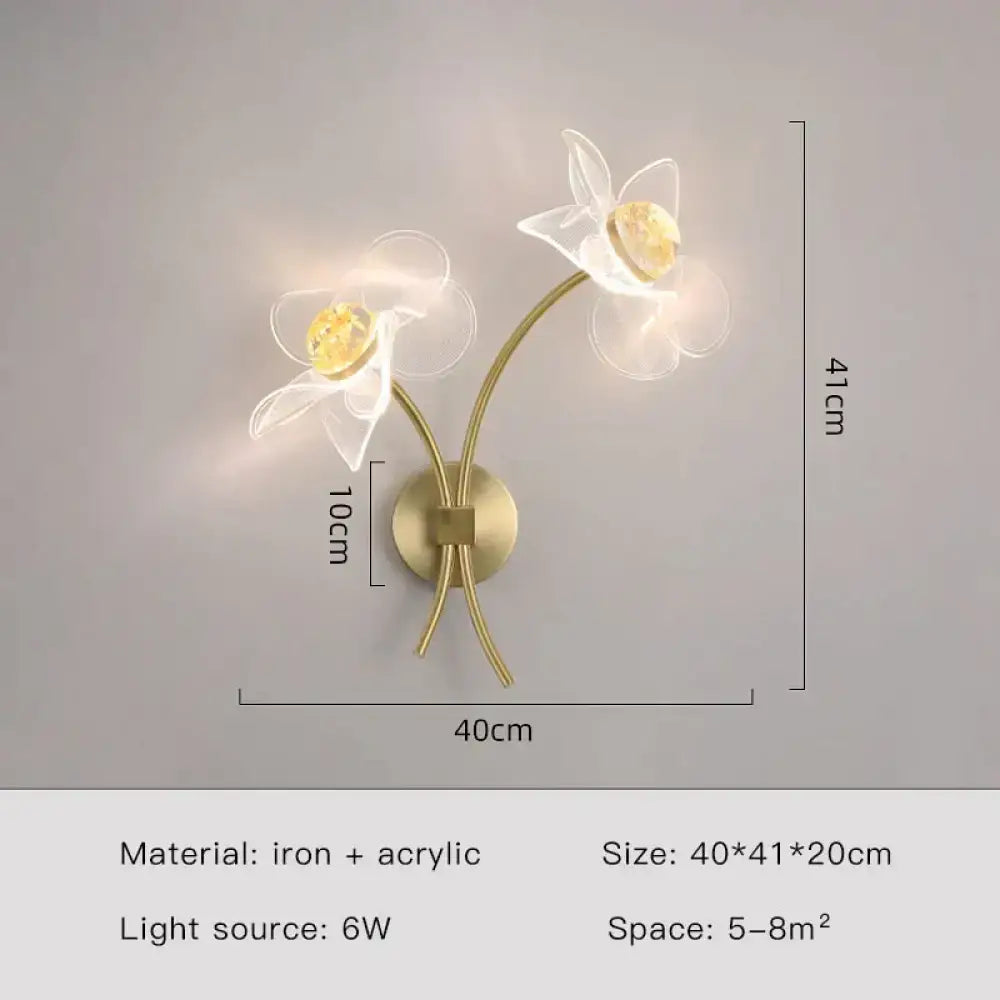 Gold Floral Wall Sconce
