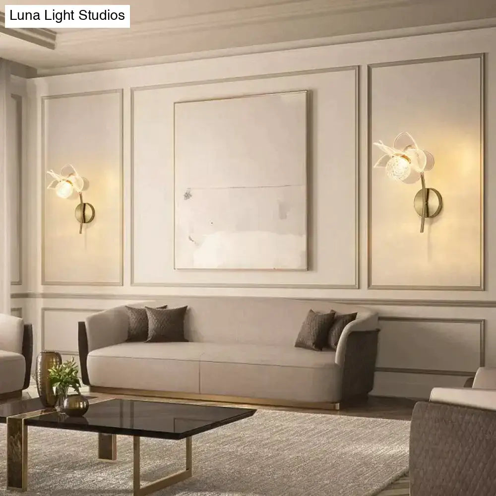 Gold Floral Wall Sconce