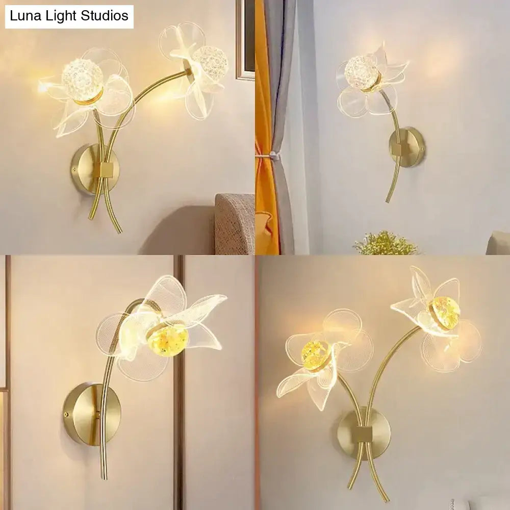Gold Floral Wall Sconce