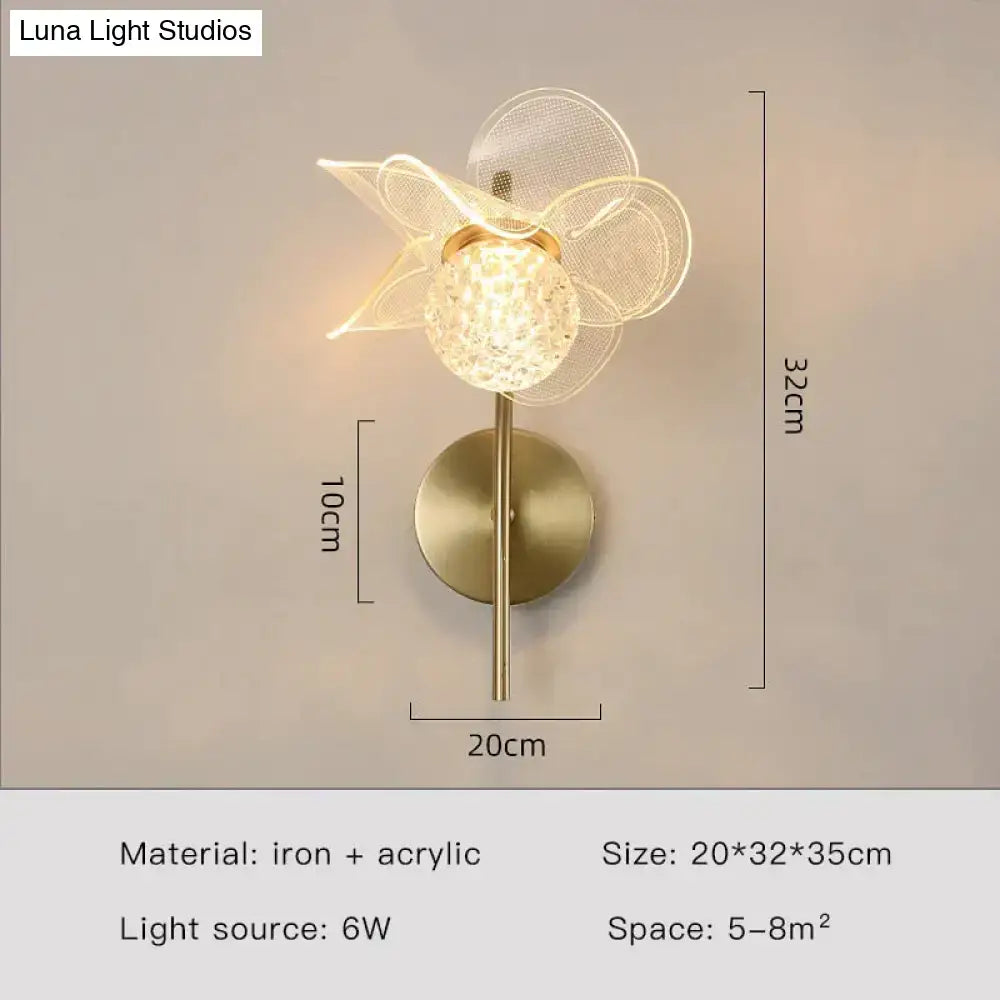 Gold Floral Wall Sconce