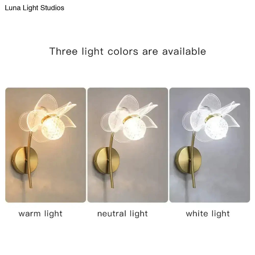 Gold Floral Wall Sconce