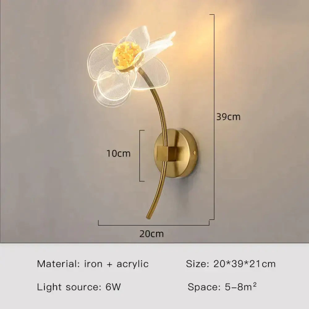 Gold Floral Wall Sconce